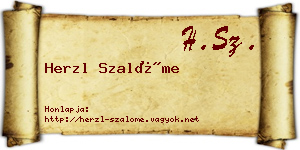 Herzl Szalóme névjegykártya